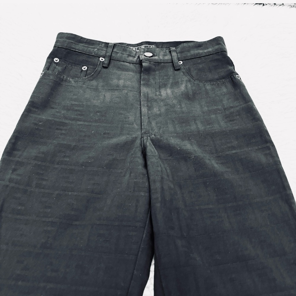 Fendi FF Logo Black High Rise Pants size EU 42 US 27-28